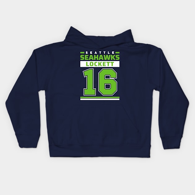 Seattle Seahawks Lockett 16 Edition Varsity 2 Kids Hoodie by ENTIN 